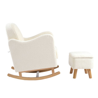 Soother Nursing Chair and Footstool Off White Boucle product image 3